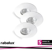 Set 3 faretti LED Randy Rabalux bianchi tondi IP44