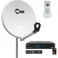 Antenne parabolique 60cm acier pré-zingué – LNB Single – Récepteur TNTSAT HD – Montage rapide avec support Az/El – Hdsat