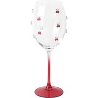 Lot de 4 verres à pied 43.5cl en verre, CERISE