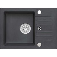 Alveus Cortina - Lavello in granito 58x42 cm, con comando dello scarico, carbon 1117076