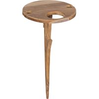 deVries SPIKE Getränkehalter Naturbelassen aus Teakholz mit Erdspieß 31x75 cm