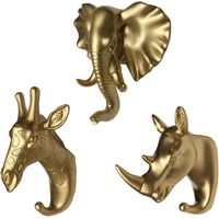 Memkey – Lot de 3 crochets muraux en forme d'animaux – Installation facile – Supporte jusqu'à 2,7 kg – Pour salle de bain et décoration murale