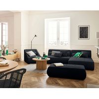Onyx - 4-sitzer modulares ecksofa beidseitig montierbar - cord - schwarz
