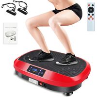 Plateforme Vibrante 200 W avec 120 Niveaux d’Intensité, Télécommande, Bandes de Résistance Incluses, Roues de Transport, Écran LED, Charge Max. 200 kg pour Utilisation à Domicile