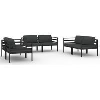 Salon de jardin 6 pcs Mobilier de jardin avec coussins Aluminium Anthracite