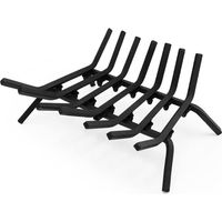 COSTWAY 46 cm langer Kaminrost, robuster Kaminholzhalter aus Schmiedeeisen mit dicken Eisenstangen & erhöhtem Design, Kaminholzregal für Kamine, Feuerstellen im Freien