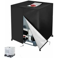 IBC-Wassertankabdeckung (1000 l) – UV-Schutz – Reißfest – Maße: 120 x 110 x 116 cm – Reißverschluss und Kordelzug – UV-Schutz 420D