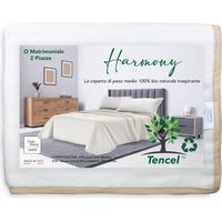 HARMONY light SPRING summer BLANKET en PURE LAINE VIERGE et TENCEL double 2 SQUARES