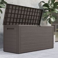 CASARIA® Baule da Giardino 280L 116x43x55cm Contenitore da esterno Box Multiuso Cassapanca esterni Marrone