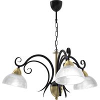 Lampada a sospensione Aurora 3 luci vetro nero ottone