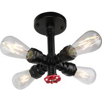 NORCKS Vintage Ceiling Light,Industrial Chandelier Black Metal Ceiling Lamp Rustic Antique Ceiling Light 4-Lights Indoor Retro Ceiling Lights