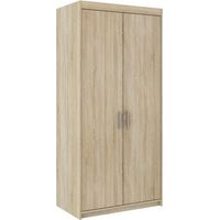 Armoire Tucson 112 en chêne Sonoma 191x90x53cm – Portes avec charnières – Installation sans perçage – Pour fenêtres aluminium/PVC – Stores Deco