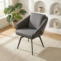 Fauteuil avec Coussin d'assise épais,Chaises de Chambre à Coucher en Velours avec Pieds à Griffe en métal Noir,Coiffeuse capitonnée pour Salon,Chambre à Coucher Maquillage,Charges 150 kg,Gris