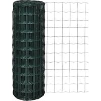 Vidaxl – Clôture euro en acier 1,2 m x 25 m – Fil d'acier enduit PVC – Résistante aux UV et à la rouille – Grillage rigide pour sécurité
