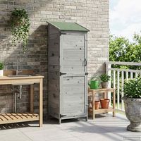 vidaXL Garden Shed with Roof Grey 59.5 x 56 x 176.5 cm Solid Fir Wood