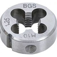 Bgs Technic – Filière M10 x 1.25 pour filetage standard – Acier GCr15 – Ø extérieur 25.4 mm – Épaisseur 9 mm – Réparation filetages détériorés