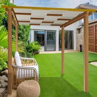Pergola in Legno con Copertura Removibile, 240x240 cm, in Massello Impregnato