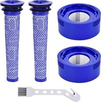 V8 pour Dyson 2 pièces V7 V8 Pré-Filtre et Filtre Moteur pour Dyson V8 V7 Animal Plus Extra Absolute Fluffy Aspirateur à Batterie Motorhead Ensemble de Filtres Hepa avec Brosse de Nettoyage