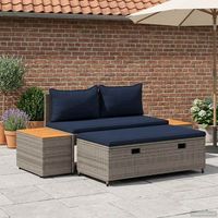 vidaXL Ensemble de canapés d'extérieur 4 -Seater 4 pcs 55 x 30 x 39 cm