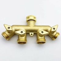 Schlauchverteiler (4-Wege), Messing-Gartenschlauchadapter, Vierwege-Splitteradapter, Kugelhahn-Hahnanschluss