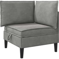 Sofa avec rangement Gris clair Velours vidaXL