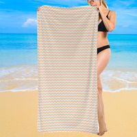 Serviette de bain microfibre, motif rayé, séchage rapide