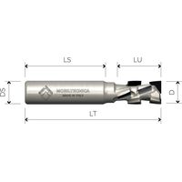 FRESA NESTING ELICOIDALE IN DIAMANTE Z2+2 CORPO IN DENSIMET - MOBILTECNICA .3D12 LU 22 LU1 DA 11 A 19 H POS 7 H NEG 15 DS12 LT70 Z8 AX25° DX H3,5