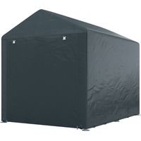Abri de jardin métallique antirouille garage-tente 160x218x172 cm gris foncé