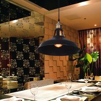 Lampada a Sospensione, Vintage Lampada da Soffitto con Paralume in Metallo, Industriale Stile Illuminazione Supporto Edison E27 per Corridoio Cucina Isaland Camera da Letto Scala (Nero)
