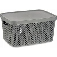 Panier de rangement kipit 3,5 l plastique avec couvercle empilable