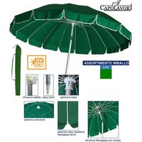 Ombrellone Mare Spiaggia Luxury Struttura in Alluminio Verde 220 cm