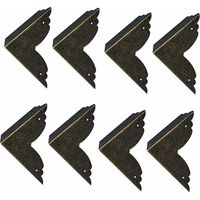 8 pièces Vintage Protecteur Décoratif d'angle en Fer protecteurs d'angle en métal pour Meubles De Protection d'angle De Meuble en Bronze pour Meuble et Boîte en Bois Coffret à Bijoux Bronze 707020mm,V
