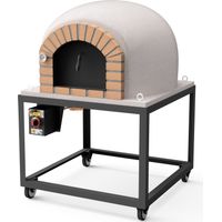 MOVELAR - Horno de Leña Exterior de Obra STROMBOLI (Blanco - 100 x 100 x 157 cm) – Horno de jardín en hormigón, aislado con corcho y 3 mantas cerámicas, cocción leña exterior - REF: M00117