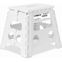 Tabouret Pliant Blanc 32cm, Marchepied Pied Pliable BM TOOLS BMT-MP32-BLANC 150kg Capacité, Léger et Compact pour Adulte/Enfant