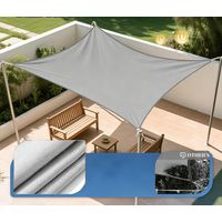 Voile d'ombrage d'extérieur, Auvent rectangulaire, Abri pour voiture — Idéal pour cours intérieures et camping (Beige, 4x6 m)