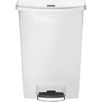 Poubelle à pédale frontale large Step-On Rubbermaid blanche 90L - 637 x 403 x 813 mm - SLIM JIM