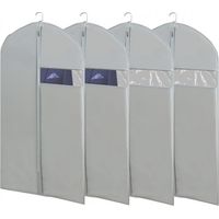 Lot de 4 sacs à vêtements pour le rangement de votre garde-robe, 43 pouces, gris