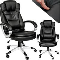 Fauteuil de bureau rotatif à 360° en cuir synthétique noir