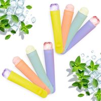Silikon Eisform Tüte mit Deckel 78 ml - 8er Set - Wassereis Form bunt widerverwendbar