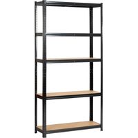Schwerlastregal Schwarz 90 cm 5 Regalböden B90xH30xT180 cm