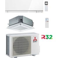 Climatizzatore Condizionatore Mitsubishi Cassetta + Split R32 Dual Split SLZ-M + MSZ-EF Inverter 9000 + 15000 BTU con U.E. MXZ-3F68VF4 Classe A++/A+