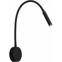 Applique de Lecture Noir, Lampe Col de Cygne Flexible LED 3W 3000K Fixation Liseuse Murale 240V avec interrupteur pour Chambres Salon Intérieur Salon