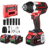 1800N.M Avvitatore elettrico senza spazzole Avvitatore a batteria da 1/2 pollici Strumento di potere con 2 batterie +12 accessorio