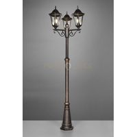 MELLA PALO ALTO 3 LANTENRE DA ESTERNO 6 LATI FUSIONE DI ALLUMINIO RUGGINE E VETRO TRASPARENTE H. 240CM IP44 ATTACCO E27