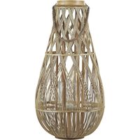 Lanterne au Style Africain 77 cm de HauteurFabriqué en Bambou Naturel pour Extérieur et Intérieur Boho et Scandinave Beliani