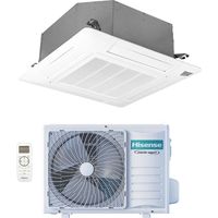 Hisense Inverter Aire Acondicionado Cassette TURBO 12000 Btu ACT35UR4RCC8 + AUW35U4RS8 R-32 Wi-Fi Opcional Clase A++/A+ con Mando a Distancia y Panel Incluidos