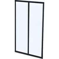Vente-Unique – Verrière atelier en aluminium noir 60 x 105 cm – Verre trempé 4 mm – Installation intérieure – Poteaux d'angle disponibles