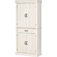 HOMCOM Credenza Cucina Stile Coloniale con Cassetto e 2 Armadietti Bianco