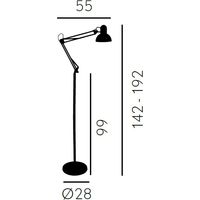 Lámpara de Pie ANTIGONA articulado 1xE27 L.15xAn.12,5xAl.Reg.cm Negro e Cromo