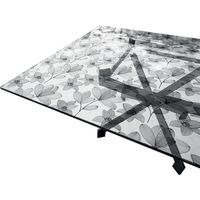 Nappe Transparente Décorée Paillettes Film PVC Table Résistant Aux Taches Épaisse Fleurs (C) - 100x340 Cm